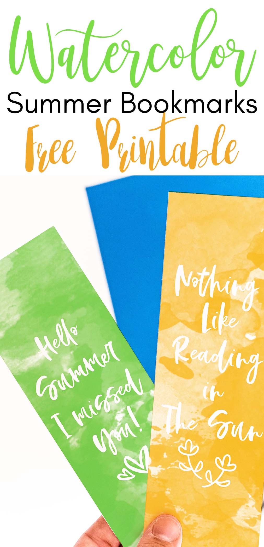 watercolor summer bookmarks free printable