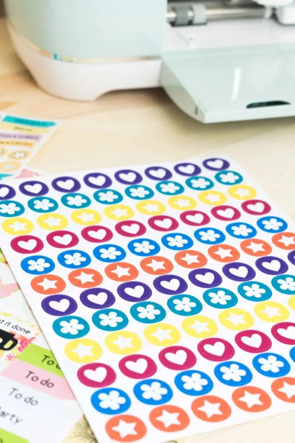 Full sticker sheet made with Cricut