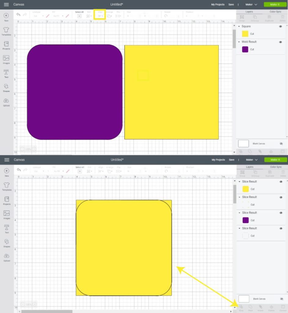 Creating a second square to smooth lines of the rounded one.