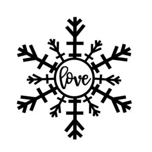 Love Snowflake Free svg