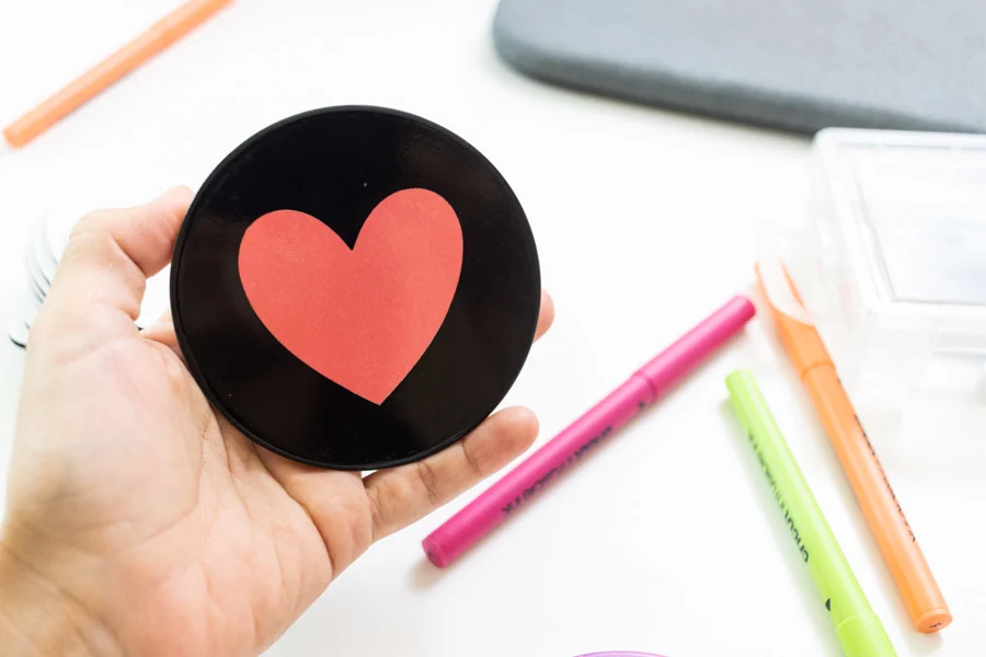 infusible ink coaster using slice and set method to layer up different colors