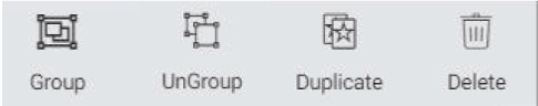 group, ungroup, duplicate, and delete icons in cricut design space