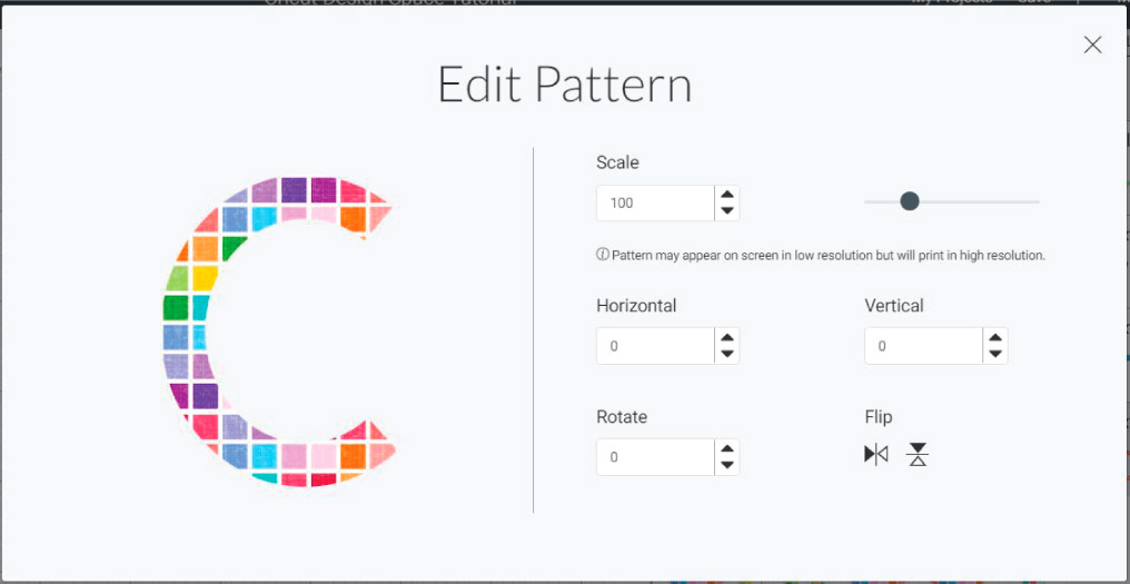 edit pattern in cricut design space