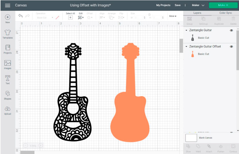 border in design space after using the contour tool.