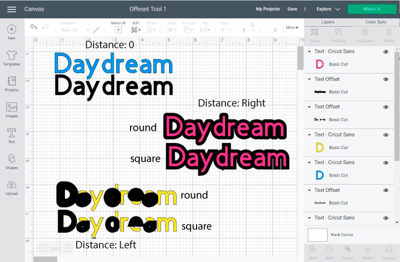 How to use distance with the offset overview.