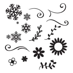 Snowflakes and floral designs FREE SVG