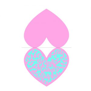 happy mother's day card (heart shape) free svg template