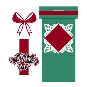 merry christmas card in gift form free svg