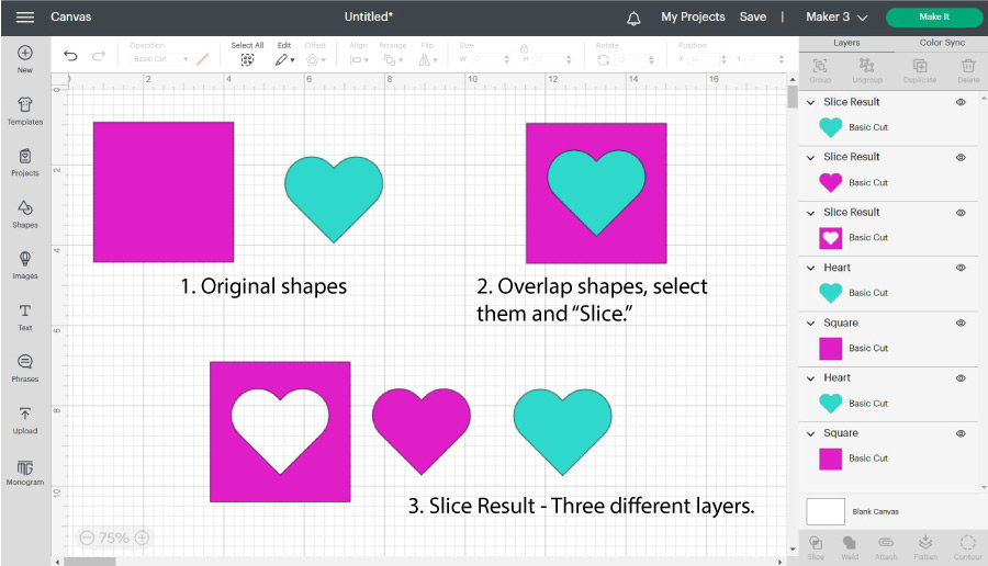 Slice step-by-step graphich