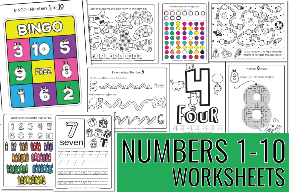 numbers 1 - 10 worksheets free printables featured image 