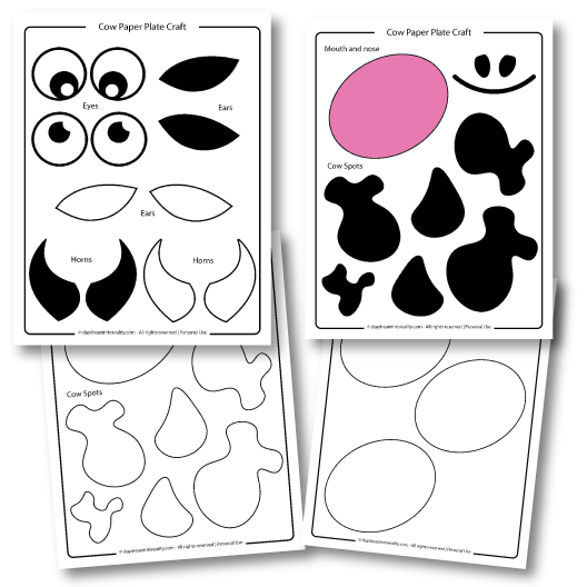 cow paper plate craft template